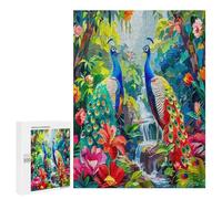 A Colorful Peacock 500 Piece Jigsaw Puzzles All Ages Feathers Shimmering Jigsaws Evening Wind-Down Activity Challenging Home Decor Stress Relief 500 PCS