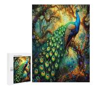 A Colorful Peacock 500 Piece Jigsaw Puzzles Suitable Adults Kids Feathers Shimmering Jigsaws Bedroom Accent Decor Stress Relief Challenge Perfect Holiday Present 500 PCS