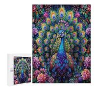 A Colorful Peacock 500Pc Jigsaw Puzzles Suitable All Ages Feathers Shimmering Jigsaws Thoughtful Housewarming Gift Family Game Night Vibrant Design Stress Reliever 500 PCS