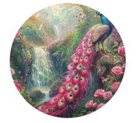 A Colorful Peacock 68 Piece Circular Jigsaw Puzzle Feathers Shimmering Animal Shape All Ages Suitable Stress Relief Puzzle Educational Learning Through Play Home Decor 68 PCS