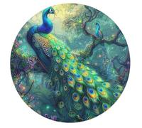 A Colorful Peacock 68 Piece Circular Jigsaw Puzzle Feathers Shimmering Animal Shape Durable Large Format Puzzle Stress Relief Home Decor Educational AgesChallenging 68 PCS