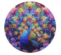 A Colorful Peacock 68 Piece Circular Puzzle Feathers Shimmering Animal Shape Learning Puzzle for All Ages Creative Brainteaser Gift Home Decor Relaxing Activity Challenging 68 PCS