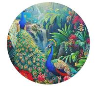 A Colorful Peacock 68 Piece Circular Puzzle Feathers Shimmering Animal Shape Premium Challenging Puzzle Decorative Finish Home Decor Gift Idea Relaxing Activity 68 PCS
