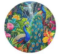 A Colorful Peacock 68 Piece Round Jigsaw Puzzle Feathers Shimmering Animal Shape Animal Shape Durable Gift Puzzle Stress Relief Relaxing Activity Creative Challeng 68 PCS