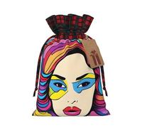 A Colorful Pop Art Holiday Printed Drawstring Pouch M For Party Wrapping, Wedding Favor, And Storage