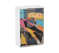 A Colorful Quilt Cigarette Case for Regular King Size 85mm 20 Capacity Push to Open Hard Shell Cigarette Box Portable & Waterproof Cigarettes Case for Men Women Pocket Cigarettes Holder, Cig Accessori