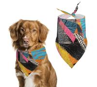 A Colorful Quilt Dog Bandana Washable & Adjustable Triangle Scarf, Breathable Pet Scarf for Small Medium Large Pets, Cute Fashion Pet Accessory