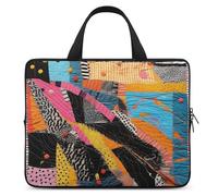 A Colorful Quilt Laptop Sleeve Ultra-Thin, Waterproof 17inch Laptop Bags, Portable Protective Computer Bag with Hand Strap