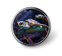 A Colorful Tropical Sea Turtle Button Pin,Design Your Own Personalized Pin Back Button Badges Exquisite Round Badge Travel Brooch Metal Decorative Pins for Hat Clothes Backpack