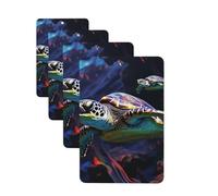 A colorful tropical sea turtle Car Air Freshener Cards for Women Men 4 Pack Cute Car Accessories Long Lasting Scent Car Diffuser Hanging Auto Aromatherapy Tablets Car Fresheners Gifts