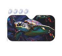 A Colorful Tropical sea Turtle Car Windshield Sun Shade Foldable Car Front Window Sunshade for Sun, Heat and UV Rays, Auto Sun Blocker Visor Protector for Cars, SUVs Medium