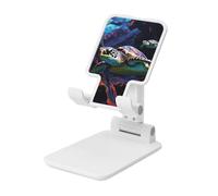 A colorful tropical sea turtle Cell Phone Stand for Desk Angle Height Adjustable Cell Phone Holder Folding Desktop Phone Stand Portable Cellphone Cradle Desktop Dock Compatible with All Phones