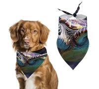 A Colorful Tropical Sea Turtle Dog Bandanas for Feeding Grooming, Triangle Pet Bibs for Cats & Dogs Washable Fashion Pets Scarf for Party Travel 27.6 X 11.8 Inch