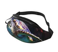 A colorful tropical sea turtle Fanny Pack for Men Women, Waterproof Sports Waist Bag Fashion Belt Bag Crossbody Bags Hip Bum Bag with Adjustable Strap Large Sling Bag Purse for Travel Hiking