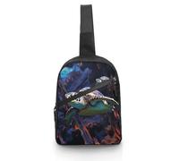 A Colorful Tropical Sea Turtle Foldable Sling Bag for Men & Women, Chest Bag Daypack Fanny Pack Crossbody for Travel Work Sport