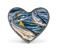 A Colorful Tropical Sea Turtle Lapel Pin Cute Heart Brooch Badge Fashion Tie Tack Pin for Hats, Clothing, Bags Unique Accessories Gift for Men & Women, Two big fish in the water, Love form