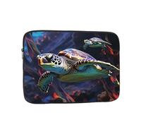 A Colorful Tropical sea Turtle Laptop Case 17 inch, Shockproof Protective Computer Sleeve Cover Water Resistant Laptop Bag Carrying Tablet Cover Briefcase Handbags Gifts for Men Women