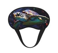 A Colorful Tropical sea Turtle Sleep Mask for Side Sleeper Soft Breathable Sleeping Eye Mask Blackout Silk Eye Sleep Shade Cover with Elastic Strap Night Blindfold for Women Men Travel Nap