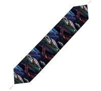 A Colorful Tropical Sea Turtle Table Runner for Dining Table, Short Plush Runners Washable & Durable Tablerunner Modern Home Decor for Wedding, Kitchen, Holiday 229*33cm