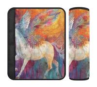 A Colorful Unicorns with Wings carseat Shoulder Strap Pads,Release Stress to Your Neck and Shoulders,car seat Belt Covers for SUV Airplane Most Cars Protector para cinturón de carro