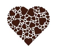 a Combination of Small Hearts Arranged into one Heart Shape Wall Stickers 42x45.9cm Multiple Size Options Coffee