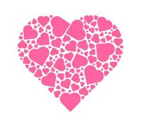 a Combination of Small Hearts Arranged into one Heart Shape Wall Stickers 42x45.9cm Tattoo Culture Pink