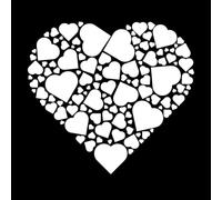 a Combination of Small Hearts Arranged into one Heart Shape Wall Stickers 54.6x59.7cm Removable Without Leaving Glue White