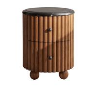 A Compact Round Nightstand that’s Perfect for Storing Items in the Bedroom