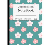A composition Notebook: Collage Ruled Cute Flower Pink seam less pattern