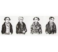 A contemporary impression of four of the Tolpuddle Martyrs after their return from penal servitude in Australia in 1836. Left to right James Brine Thomas Stanfield John Stanfield James Loveless. The