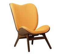 A Conversation Piece High Armchair Dark Oak/Tangerine