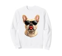 A cool French Bulldog blowing a kiss with bold red lips Sweatshirt