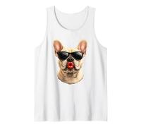 A Cool French Bulldog Blowing a kiss with Bold red Lips Tank Top