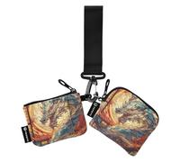 A Cool Japanese Anime Dragon Dual Coin Purse Credit Card Holder Wallet Cute Fashion Zipper Cash Coin Purse with Zipper Pocket for Daily Use 2 Pcs tarjetas de credito para