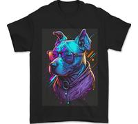 A Cool Staffy Staffordshire Bull Terrier Dog Mens T-Shirt 100% Cotton Black L