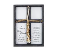 A Cord of Three Strands Wedding Sign 15"X10" Three Strands Unity Cross Braid Wall Decor Anniversary Religious Gifts for Couple Cross to Braid or Tie God's Knot, Symbolic of Unity (Black)