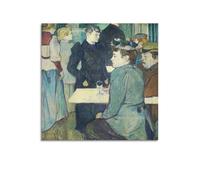 A Corner of The Moulin De La Galette by Henri De Toulouse-Lautrec Painting Art Poster Canvas Wall Art Scroll Picture Print Living Room Walls Decor Homes 28x28inch(70x70cm)
