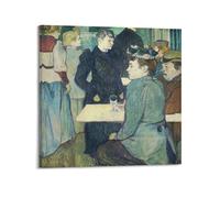 A Corner of The Moulin De La Galette by Henri De Toulouse-Lautrec Painting Art Poster Wall Art Picture Canvas Prints Bedroom Living Room Decor 20x20inch(50x50cm)