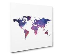 A Cosmic Map of the Earth Canvas Print | Gallery Wrapped 30mm Frame Wall Art | 20x20 inches | Ready to Hang | Abstract Maps Picture | Living Room Bedroom Lounge Office