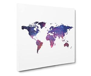 A Cosmic Map of the Earth Canvas Print | Gallery Wrapped 30mm Frame Wall Art | 20x20 inches | Ready to Hang | Abstract Maps Picture | Living Room Bedroom Lounge Office