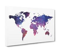 A Cosmic Map Of The Earth Canvas Print | Gallery Wrapped 30mm Frame Wall Art | 30x20 inches | Ready to Hang | Abstract Maps Picture | Living Room Bedroom Lounge Office