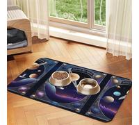 a Cosmic Voyage Pet Absorbent Leather Tablecloth 30x45cm with Non-Slip Rubber Base for Cats and Dogs