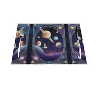 a Cosmic Voyage Woven Placemats 6 PCS Dining Table Mats for Kitchen Hotel Banquet Home Decoration