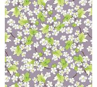 A Country Walk by Debbie Shore Organic Cotton Prints Fabric by 1 Metre Pre Cut 44'' Wide 100% Cotton Craft Fabric Material for Quilting, Dressmaking (Blossom Lilac, 1 Metre)