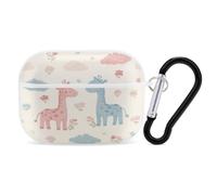 A Couple Of Cute Little Giraffes Compatible with Airpods Pro Case Cover Hard Cases with Durable Hanging Buckle Charging Visible LED