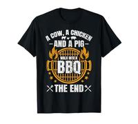 A Cow A Chicken and A Pig Walk Into A BBQ Funny Barbecue T-Shirt