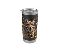 A Coyote Surrounded By Spring Meadow Flowers Stainless Steel Insulated Tumbler