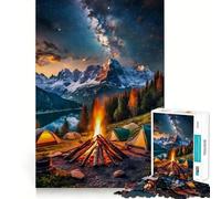 A Cozy Campfire Scene Jigsaw Puzzles for Adults1000 Pieces DownTime Game Calm Daily Fun Challenge Nice Art (38x52cm)