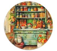 A Cozy Kitchen 1000 Piece Round Puzzles For Adults And Kids A Cozy Room Jigsaw Puzzle Creative Unique Challenge Games Stress Reliever Difficult Challenge 1000pcs (67.5x67.5cm)
