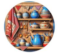 A Cozy Kitchen 1000 Piece Round Puzzles For Adults And Kids A Cozy Room Jigsaws Creative Unique Challenge Games Family Game 1000pcs (67.5x67.5cm)